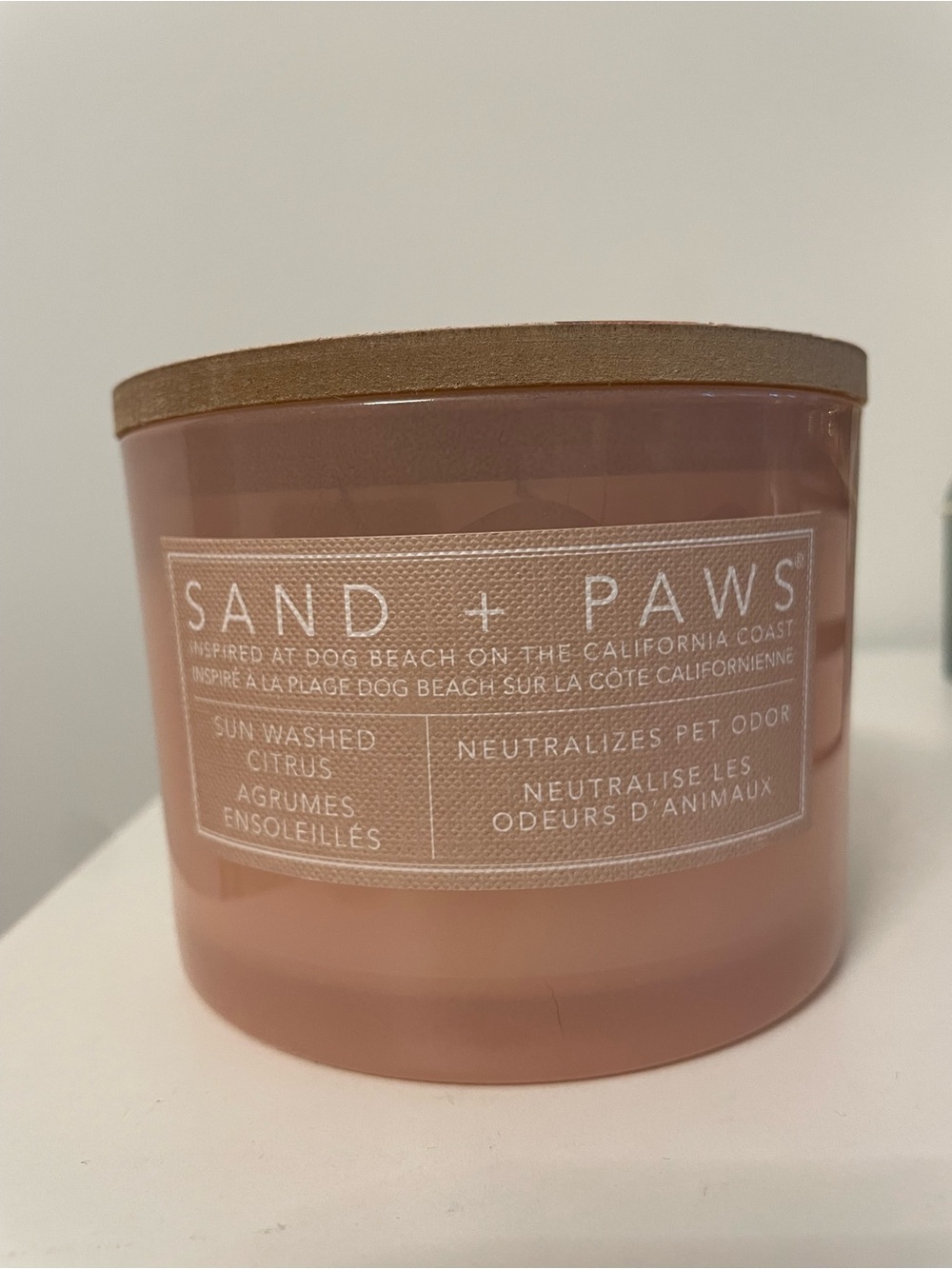 NWT SAND + PAWS Sun Washed Citrus Candle - Pink